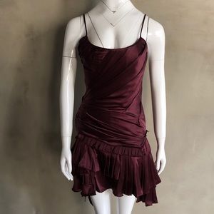 Roberto Cavalli | Burgundy Corset Dress